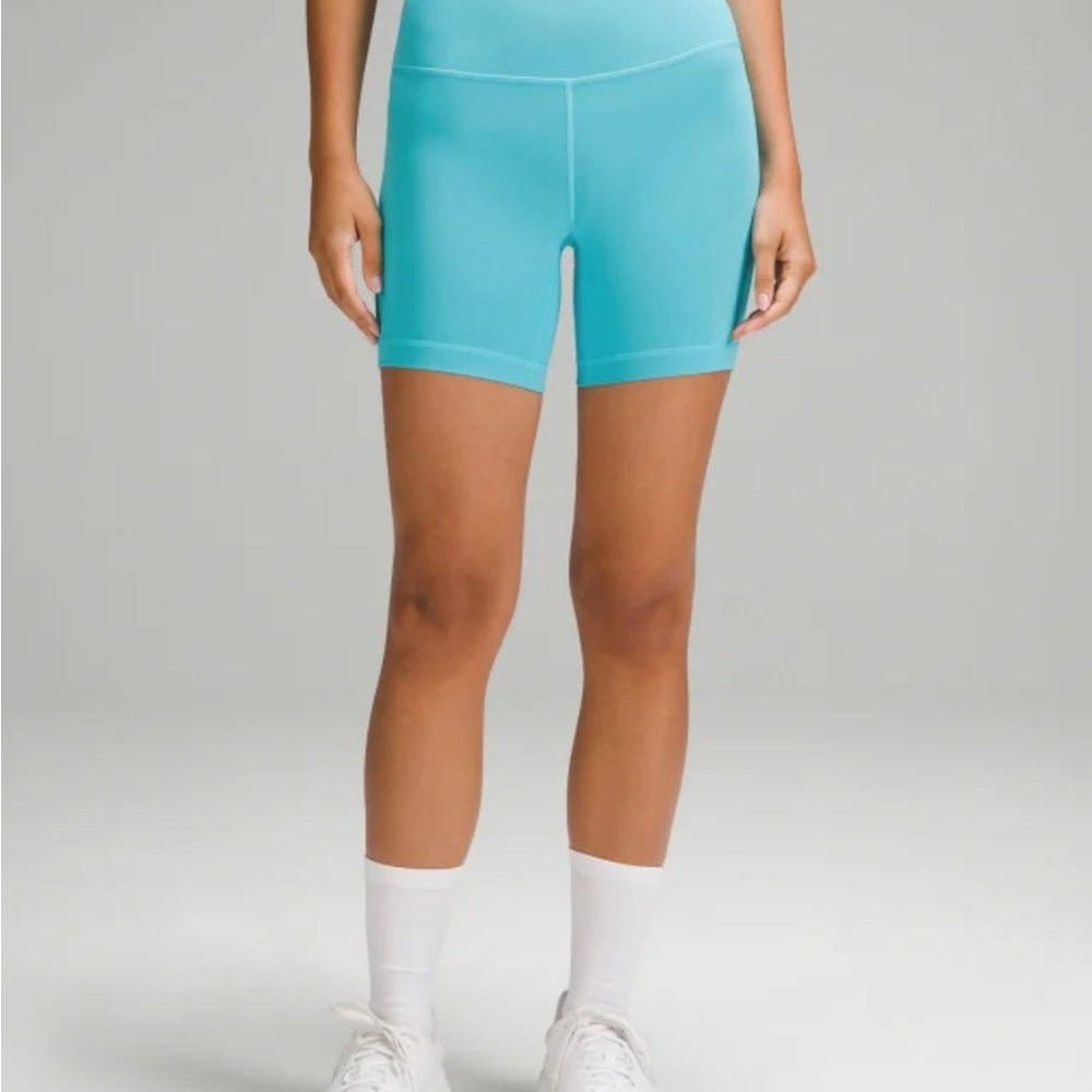 NWT Lululemon Wunder Train HR Biker Short 6” * Neon Wash- Electric Turquoise